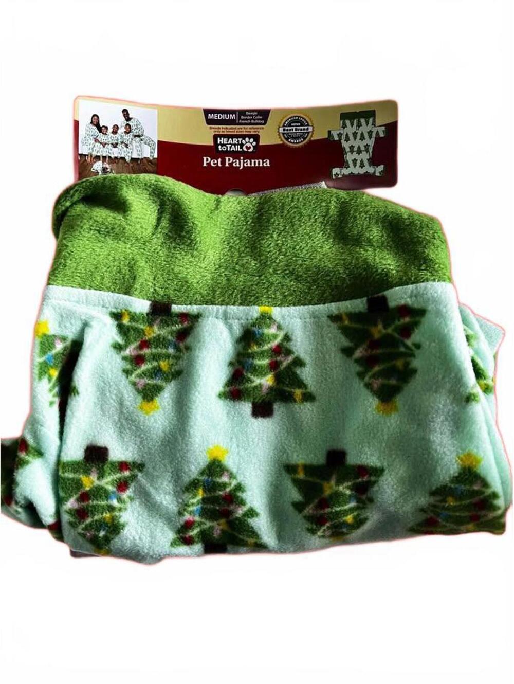 Holiday dog one piece Pajamas Size Medium Heart to Tail
